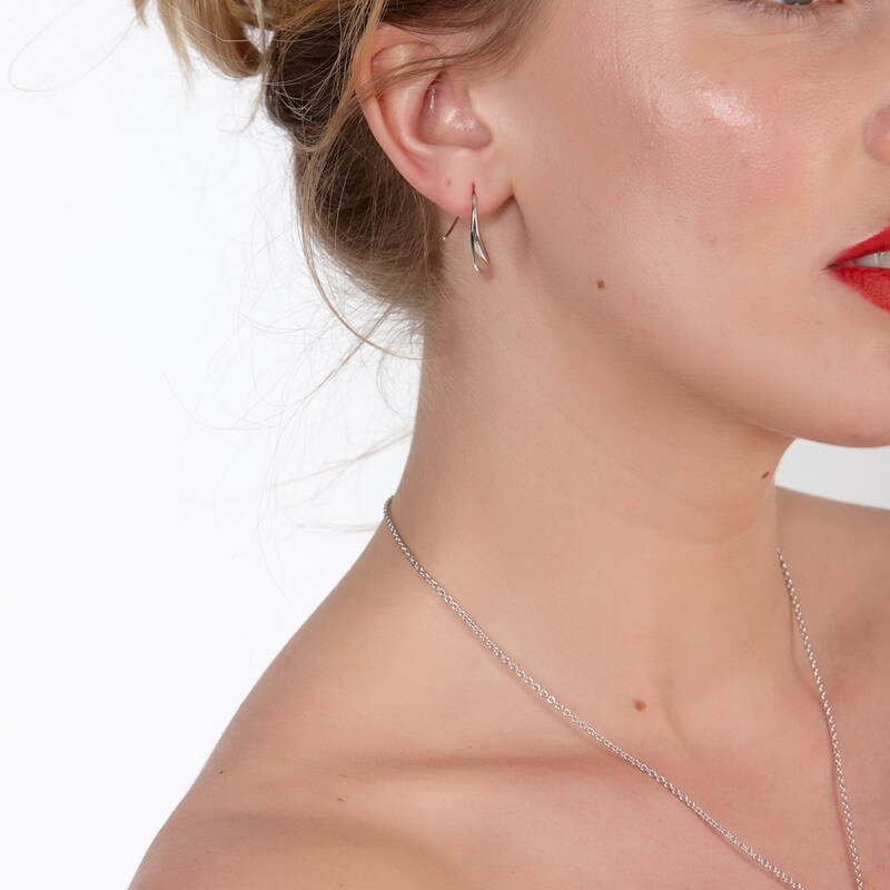 Lucy Quartermaine Sterling Silver Drop Cross Earrings