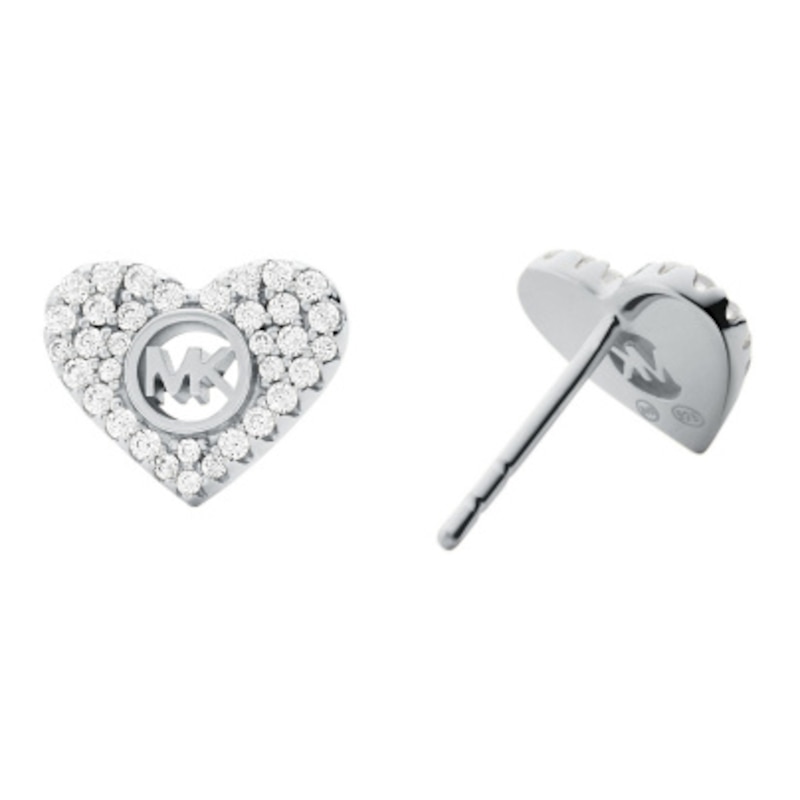 Main Image 2 of Michael Kors Love Silver Zirconia Heart Stud Earrings