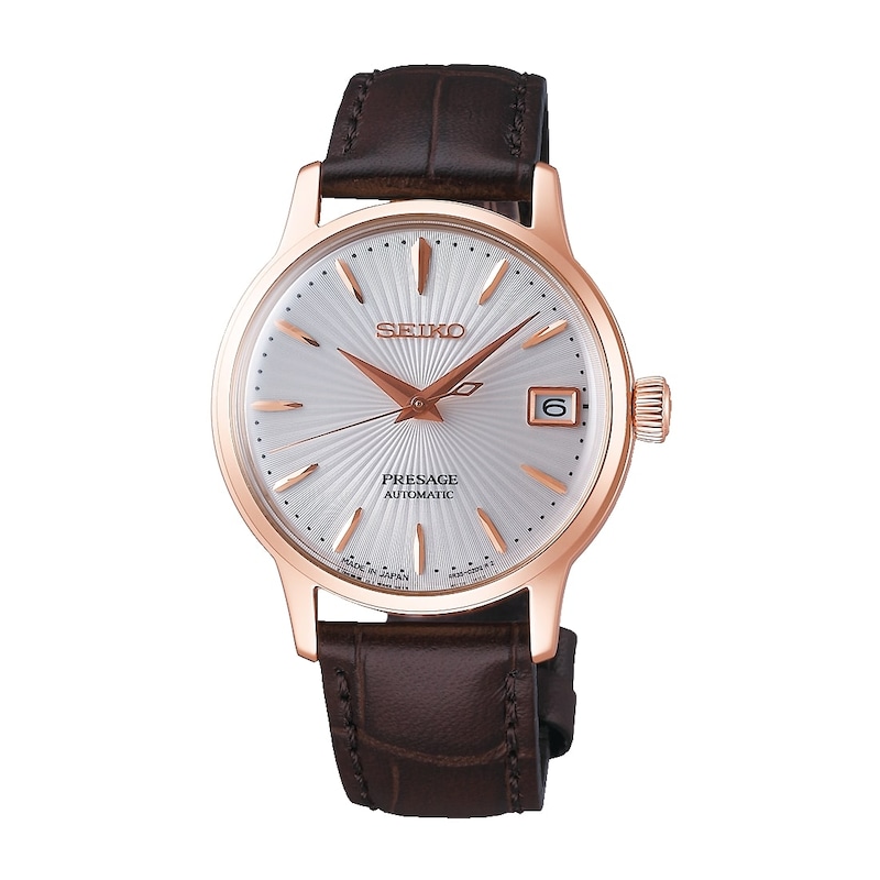 Seiko Presage Cocktail Time Ladies' Leather Strap Watch