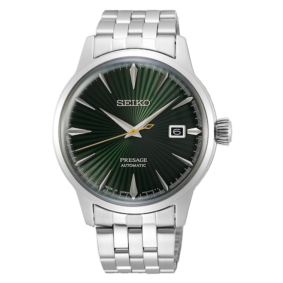 Men's Seiko Presage Mockingbird Stainless Steel Bracelet Watch