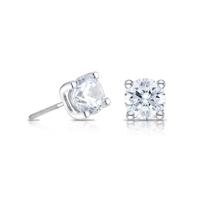 Platinum 2ct Diamond Solitaire Stud Earrings