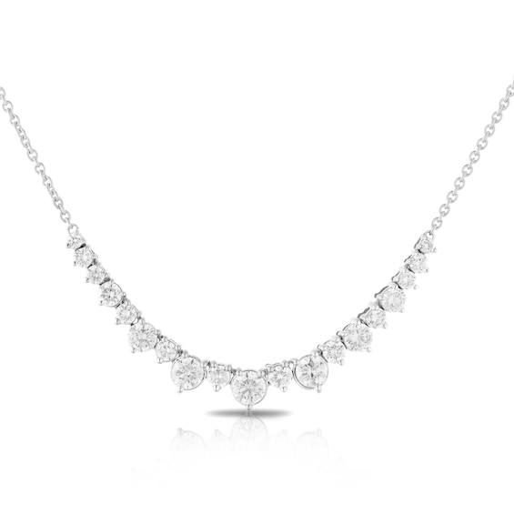 18ct White Gold 2ct Total Diamond Necklace | Ernest Jones