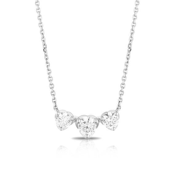 18ct White Gold 1ct Total Diamond Triple Necklace