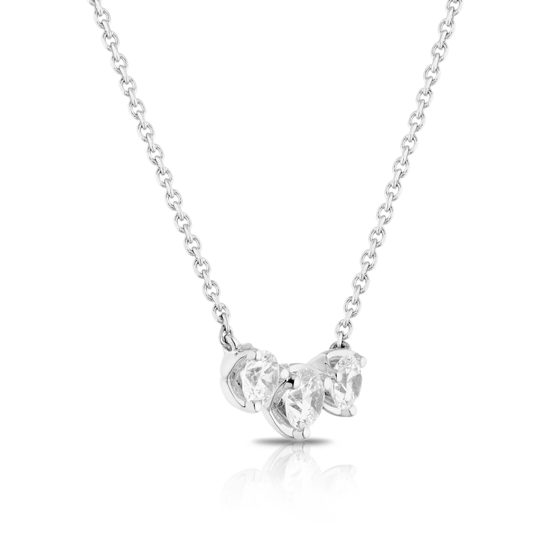 Main Image 2 of 18ct White Gold 1ct Total Diamond Triple Necklace