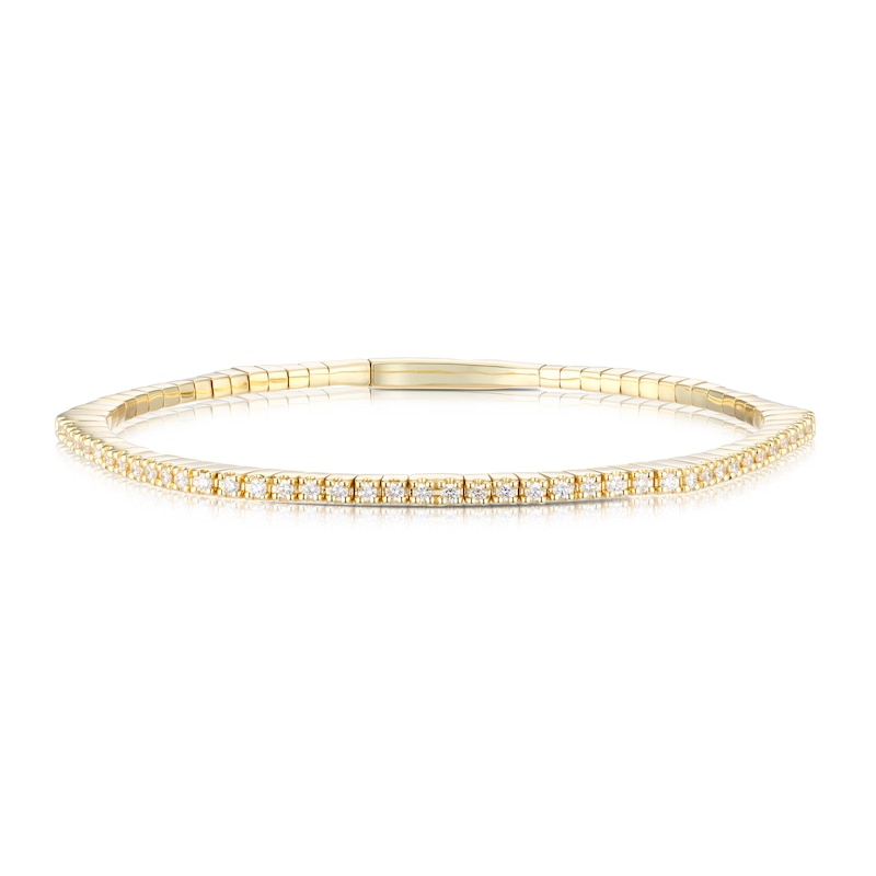 Main Image 1 of 14ct Yellow Gold 0.60ct Total Diamond Flexi Bangle