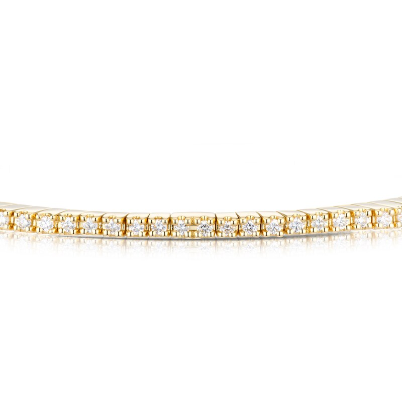 Main Image 2 of 14ct Yellow Gold 0.60ct Total Diamond Flexi Bangle