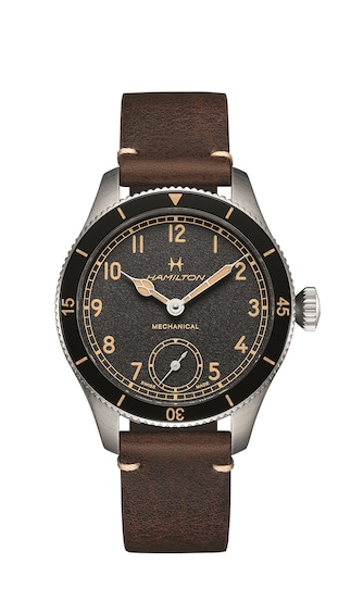 Hamilton Pilot Pioneer Brown Leather Strap Watch