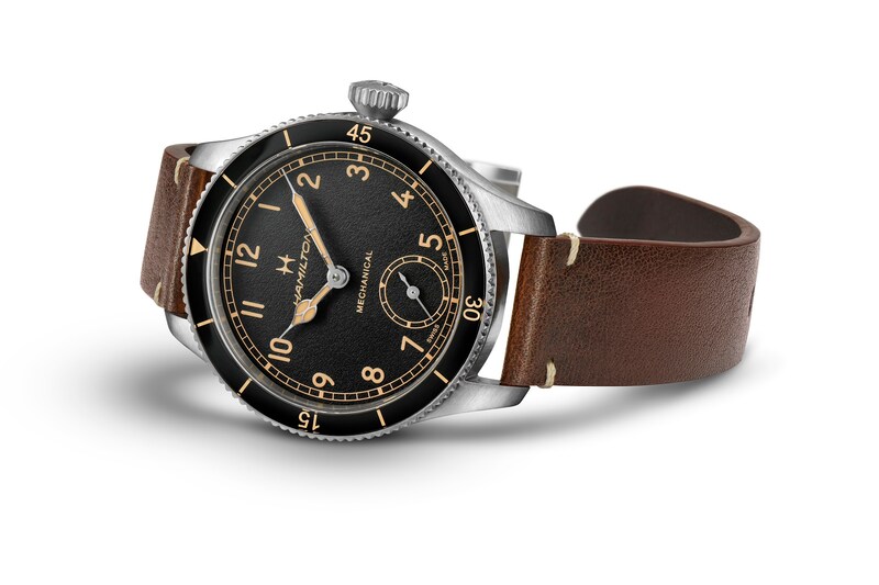 Hamilton Pilot Pioneer Brown Leather Strap Watch
