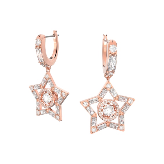 Swarovski Stella Rose Gold Plated Crystal Star Earrings