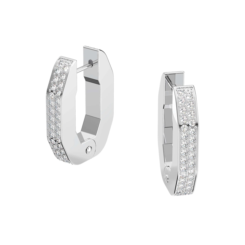 Swarovski Dextera Rhodium Plated Small Hoop Earrings