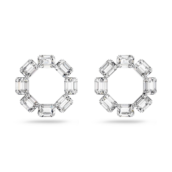 Swarovski Millenia Crystal Octagon Hoop Earrings