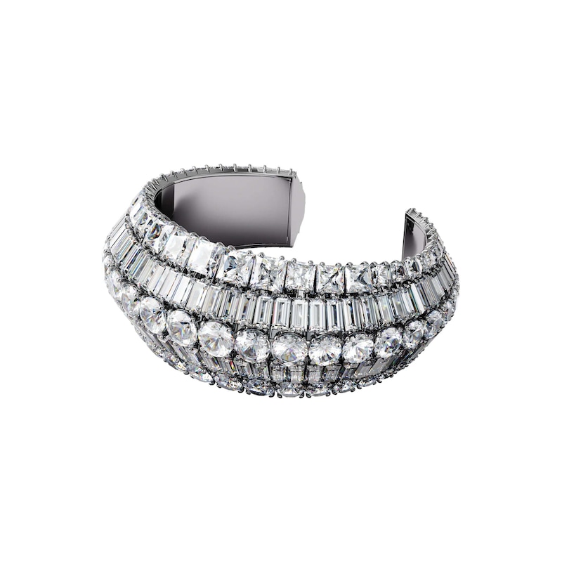 Main Image 1 of Swarovski Hyperbola Rhodium Plated Crystal Curve Bangle
