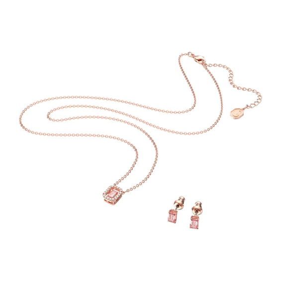 Swarovski Millenia Rose Gold Plated Crystal Pendant Stud Set