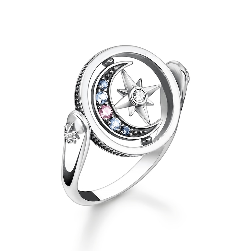 Thomas Sabo Magic Star Crystal Silver Moon Ring - Size M-N