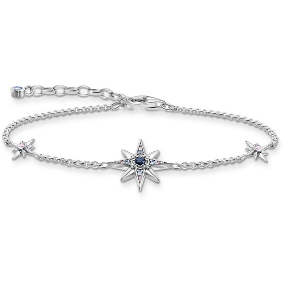 Thomas Sabo Magic Star Sterling Silver 7 Crystal Chain Brace