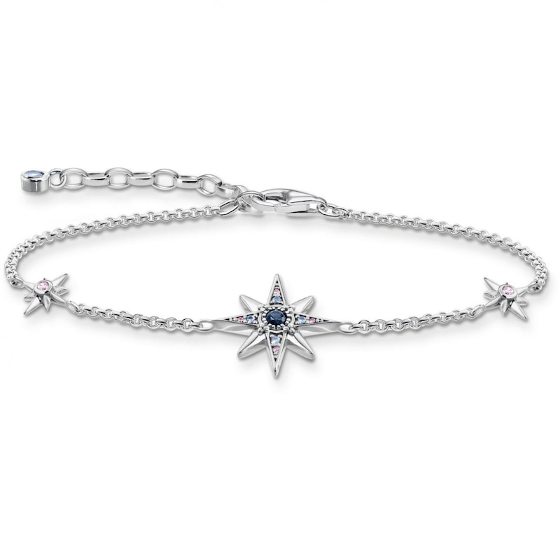 Thomas Sabo Magic Star Sterling Silver 7 Inch Crystal Chain Bracelet