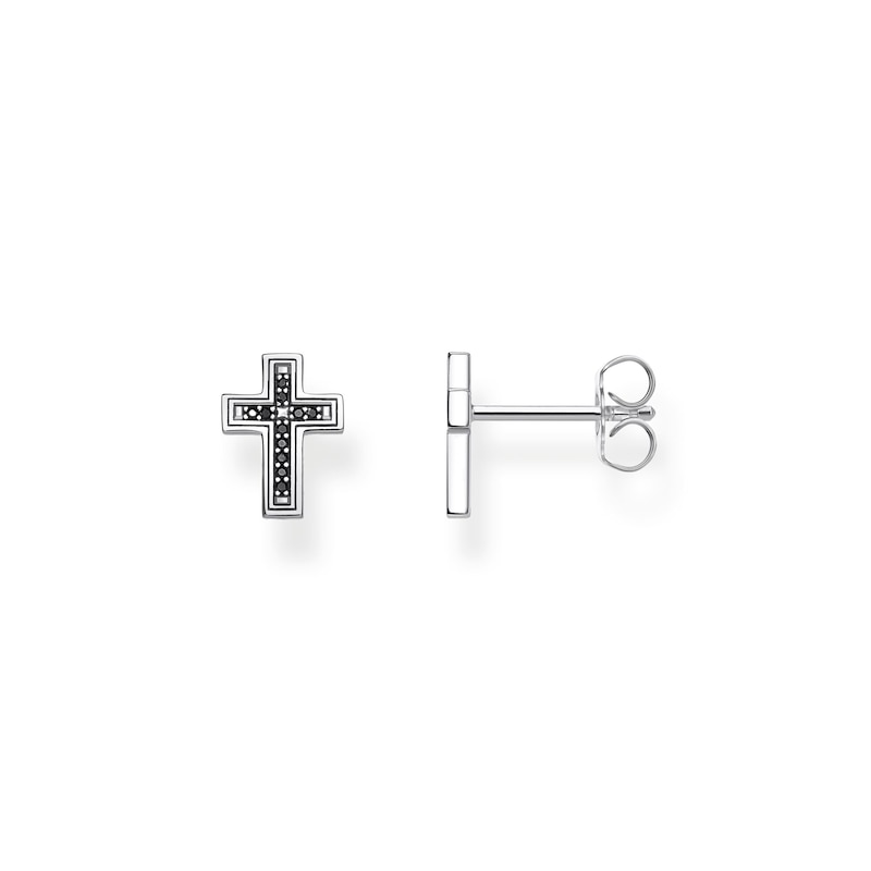 Thomas Sabo Rebel Silver Crystal Cross Stud Earrings