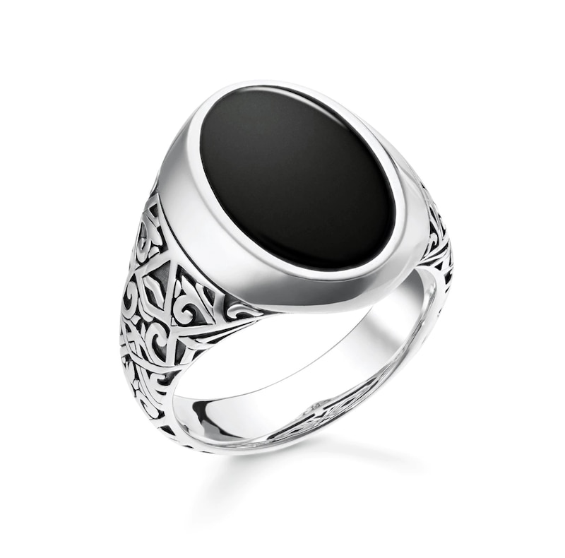 Thomas Sabo Rebel Silver & Onyx Ring Q-R