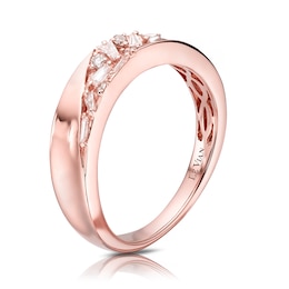 Le Vian 14ct Rose Gold 0.14ct Diamond Asymmetric Ring