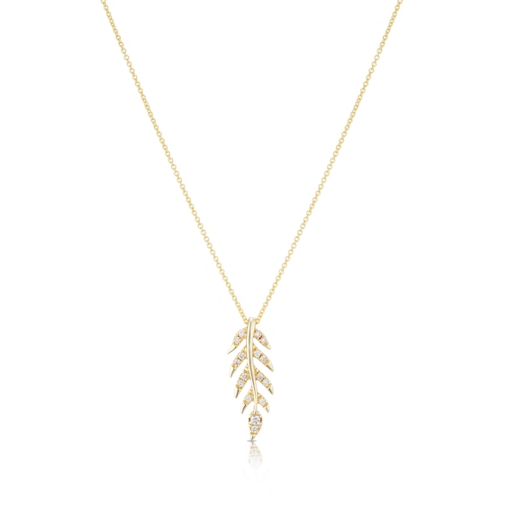Le Vian 14ct Yellow Gold 0.11ct Diamond Leaf Pendant