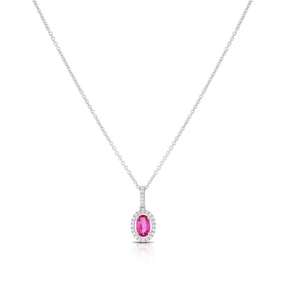 Le Vian 14ct White Gold Diamond Ruby Pendant