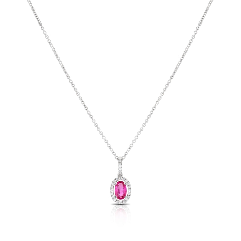 Le Vian 14ct White Gold Diamond Ruby Pendant