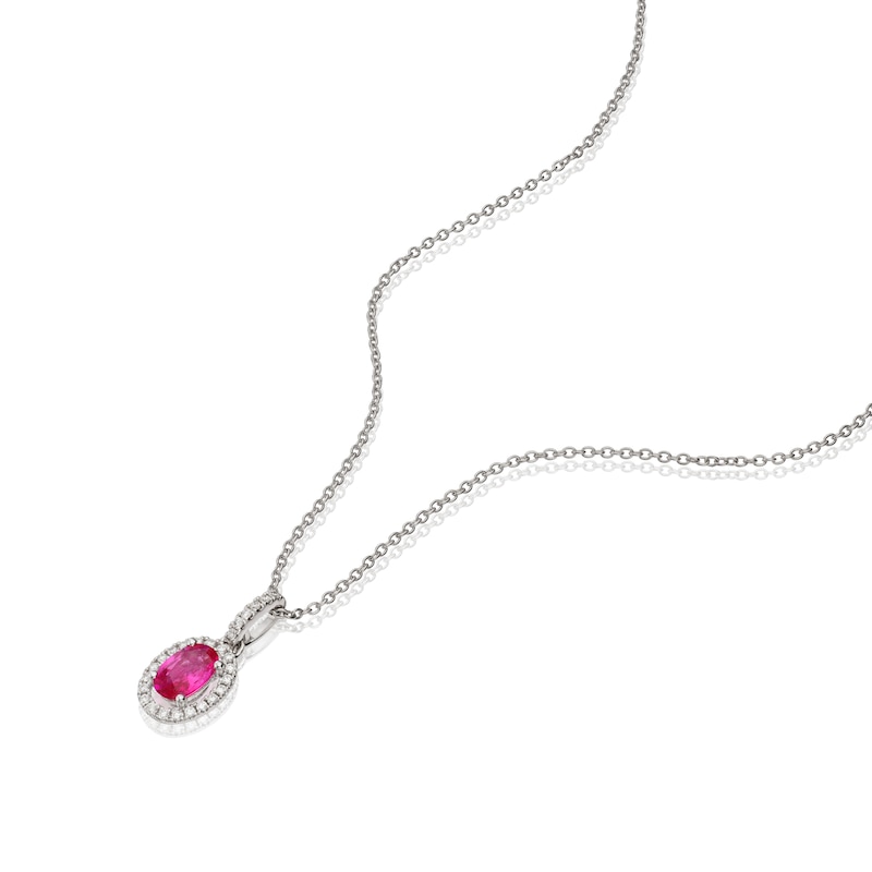 Le Vian 14ct White Gold Diamond Ruby Pendant