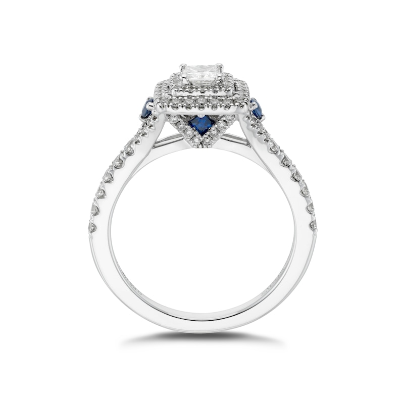 Vera Wang 18ct White Gold Sapphire & 0.70ct Diamond Ring