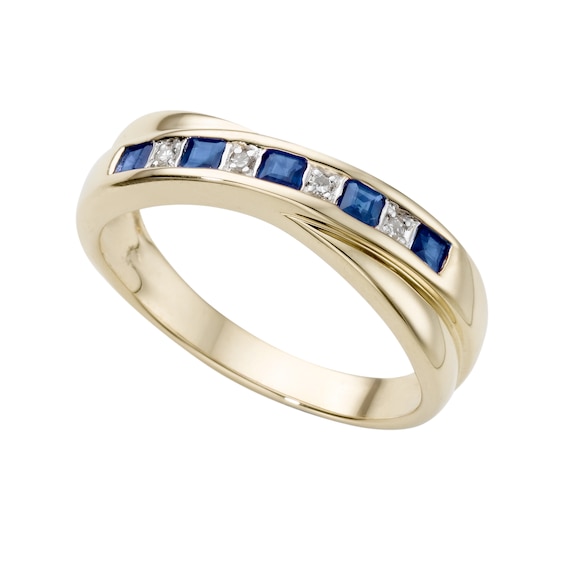 9ct Gold Sapphire and Diamond Ring