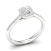 Thumbnail Image 1 of 18ct White Gold & Platinum 0.50ct Diamond Cushion Halo Ring