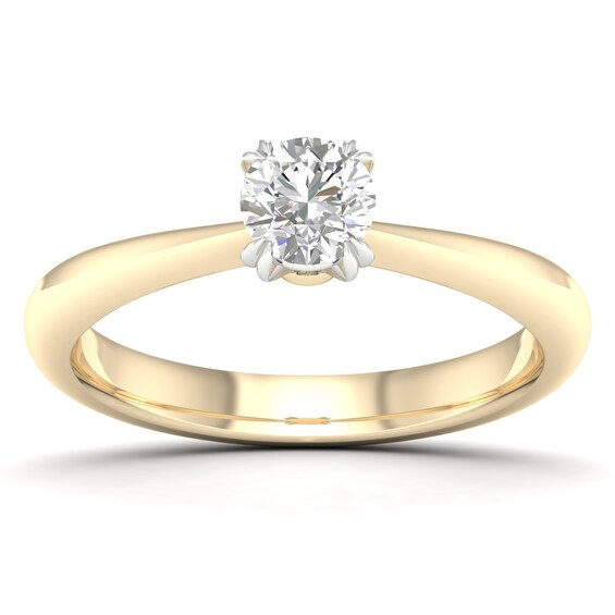 Engagement Ring 18ct Yellow Gold and Platinum Solitaire 0.40ct Diamond Ring