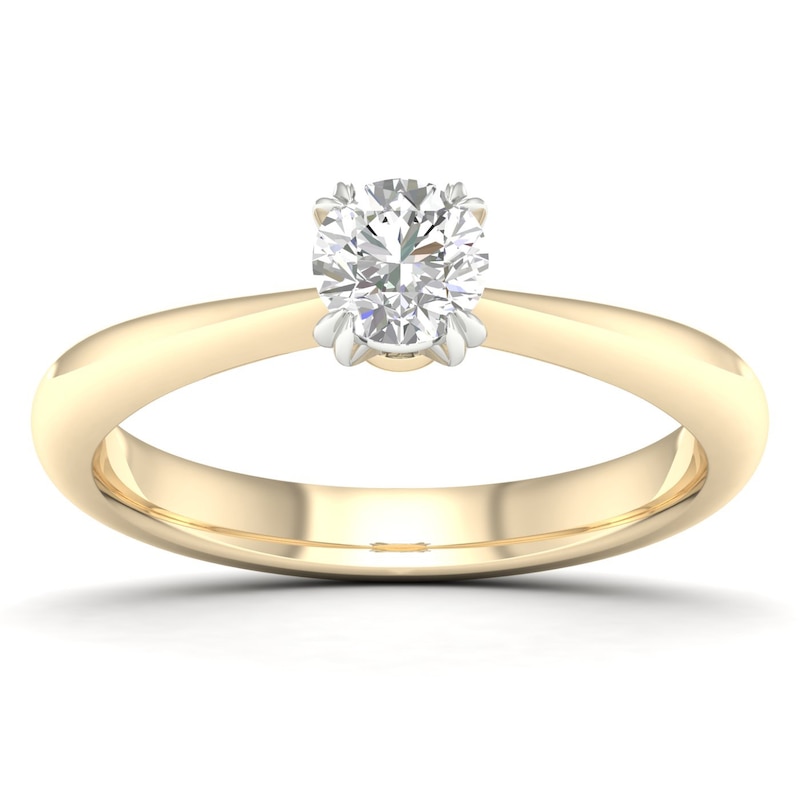 18ct Yellow Gold & Platinum 0.40ct Diamond Solitaire Ring