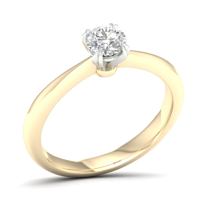 18ct Yellow Gold & Platinum 0.40ct Diamond Solitaire Ring