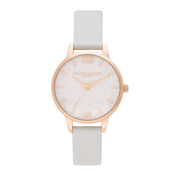 Olivia Burton Glitter Bee Ladies’ Pink Vegan Strap Watch