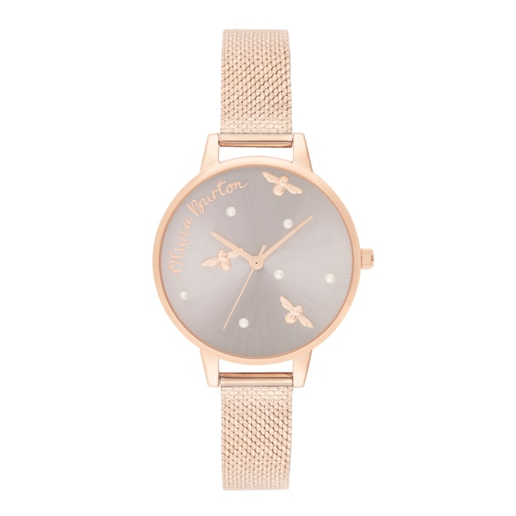 Olivia Burton Pearly Queen Rose Gold Tone Bracelet Watch