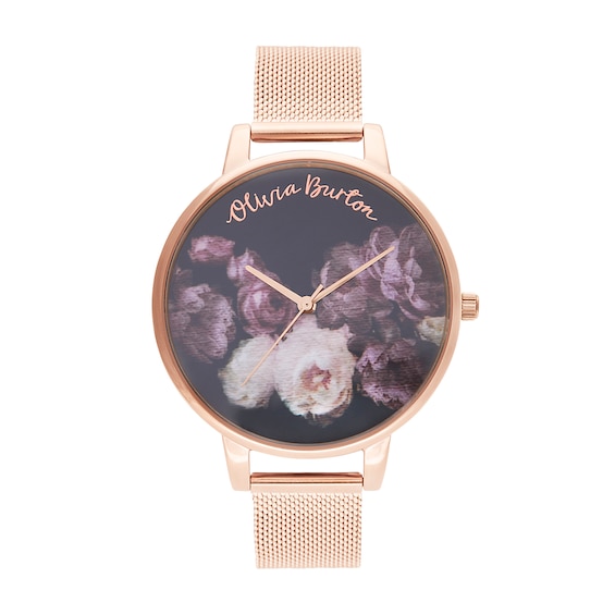 Olivia Burton Fine Art Rose Gold Tone Mesh Bracelet Watch