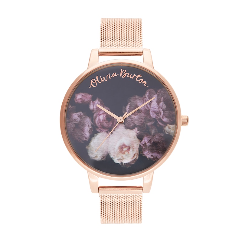 Olivia Burton Fine Art Rose Gold-Tone Mesh Bracelet Watch