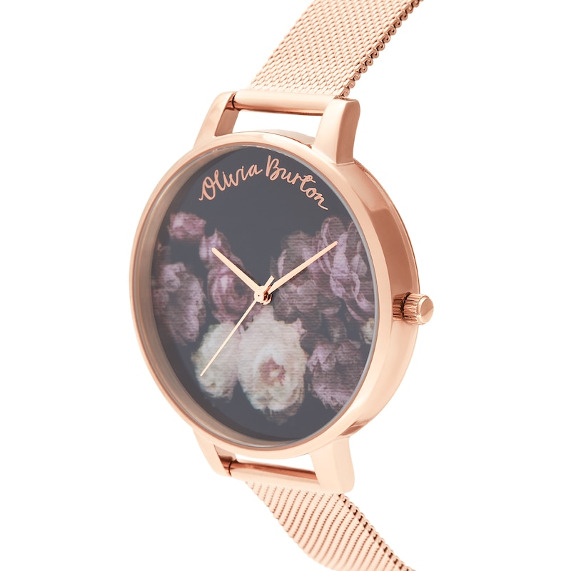 Olivia Burton Fine Art Rose Gold-Tone Mesh Bracelet Watch