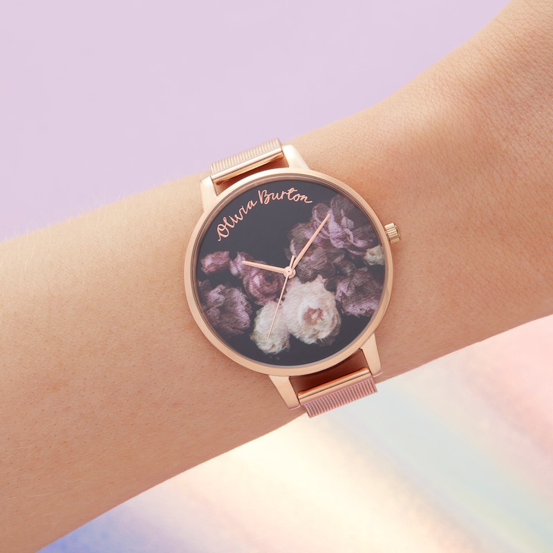 Main Image 3 of Olivia Burton Fine Art Rose Gold Tone Mesh Bracelet Watch