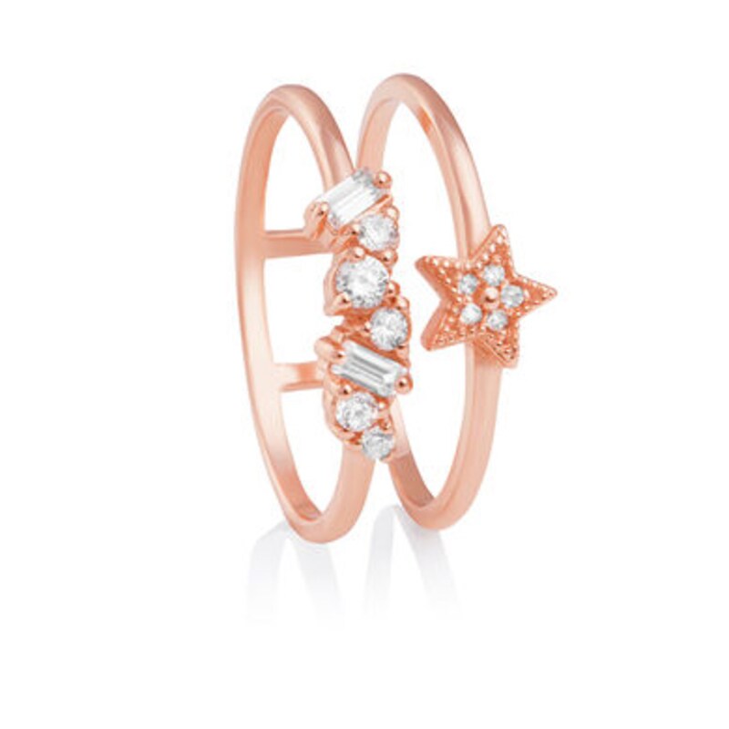 Olivia Burton Celestial Crystal Rose Gold-Tone Ring - Size