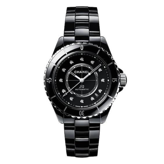 CHANEL J12 Diamonds Ladies’ Black Ceramic Bracelet Watch