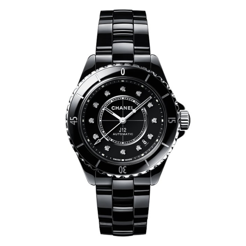CHANEL J12 Diamonds Ladies' Black Ceramic Bracelet Watch