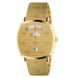 Gucci Grip Unisex Yellow Gold Tone Bracelet Watch