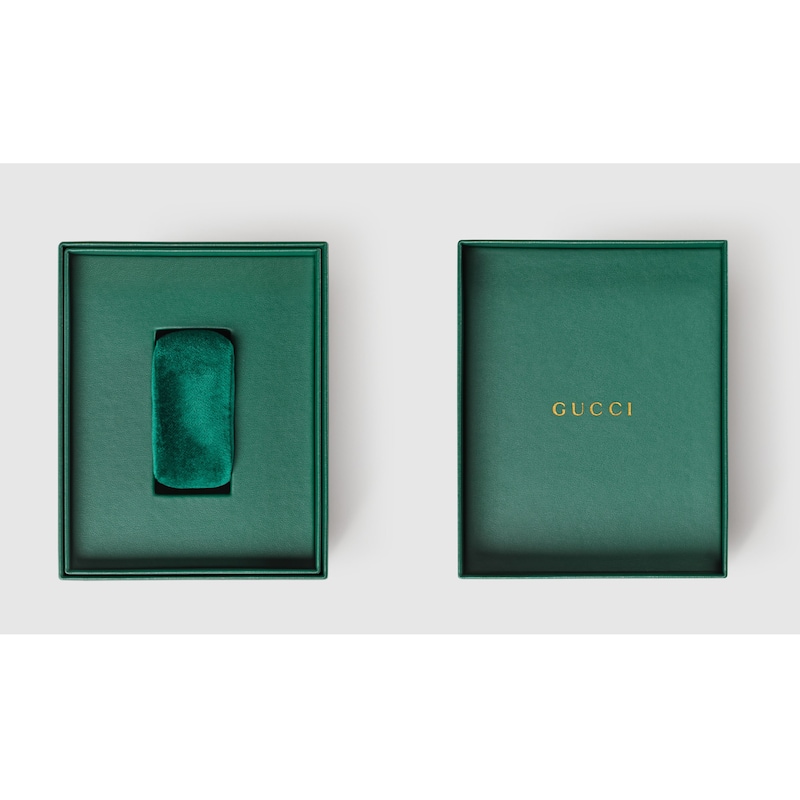 Gucci Grip Unisex Green Leather Strap Watch