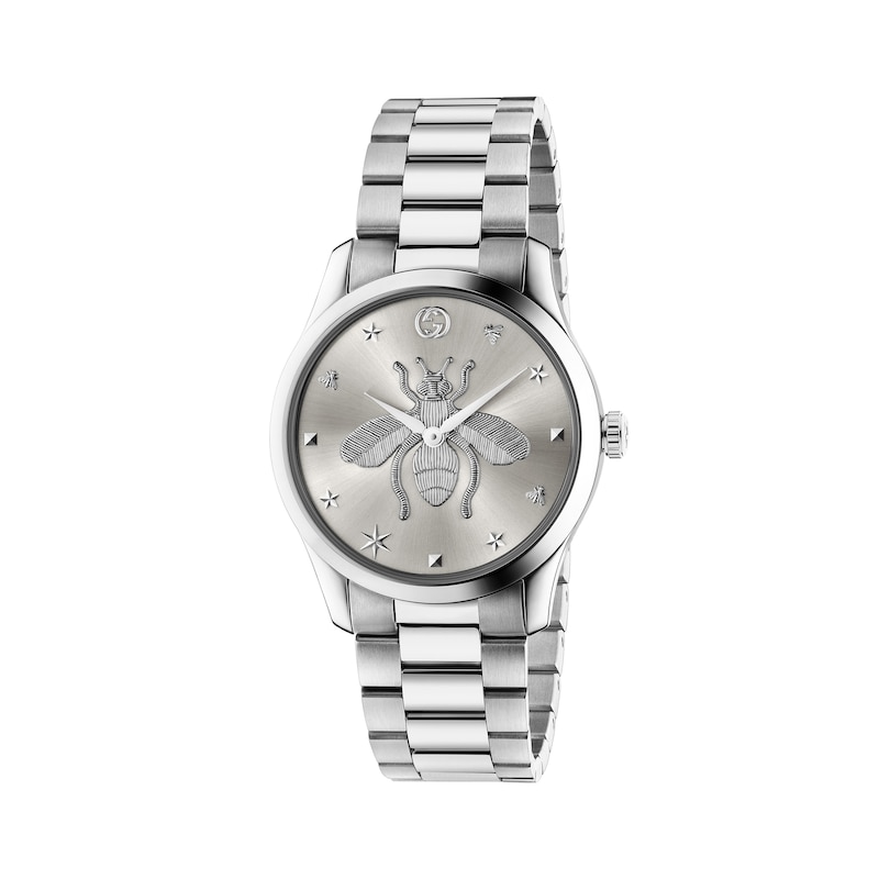 Gucci G-Timeless Bee Silver-Tone Stainless Steel Bracelet Watch