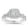 Thumbnail Image 0 of Vera Wang 18ct White Gold 0.95ct Diamond Cushion Shaped Halo Ring