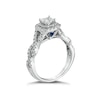 Thumbnail Image 1 of Vera Wang 18ct White Gold 0.95ct Diamond Cushion Shaped Halo Ring