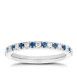 Vera Wang 18ct White Gold 0.12ct Diamond & Sapphire Eternity Ring