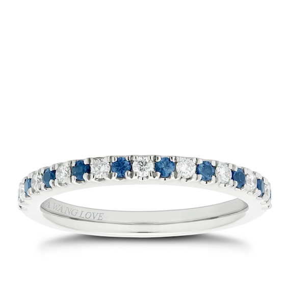 Vera Wang 18ct White Gold 0.12ct Diamond & Sapphire Eternity Ring