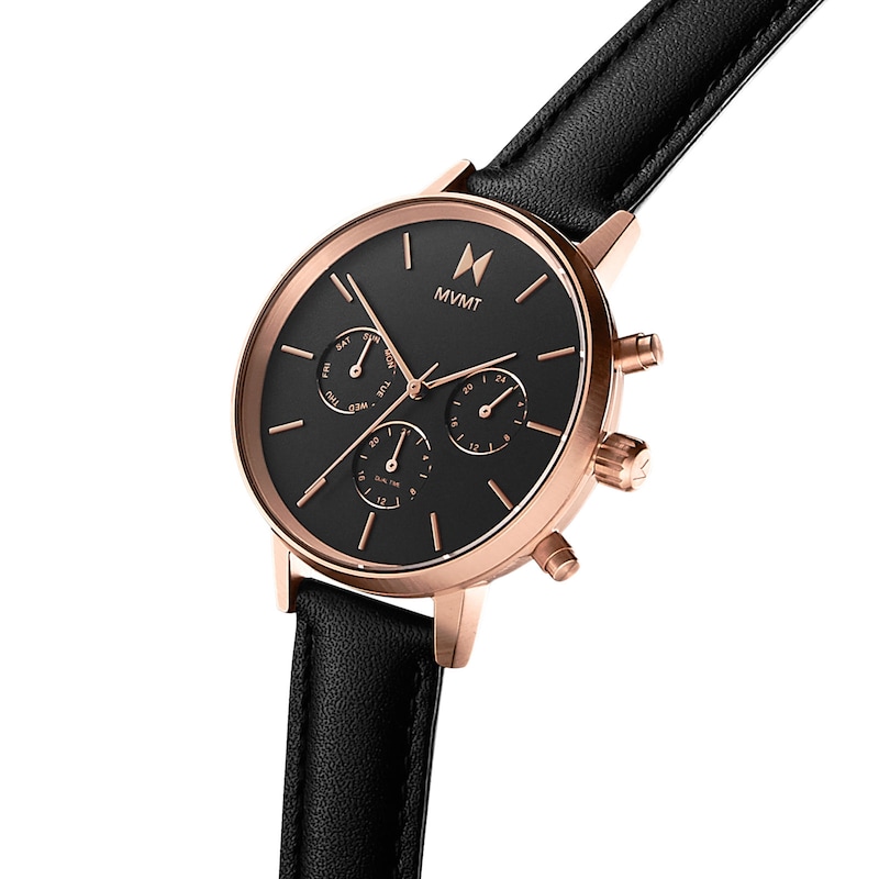 MVMT Nova Ladies' Black Leather Strap Watch